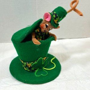 Annalee 6" Leprechaun Mouse in Green Felt Hat St Patrick's Day 2017